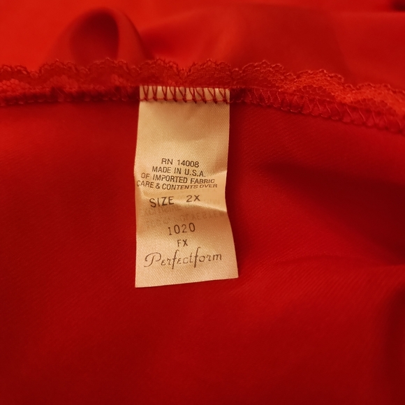 Perfectform Vintage Camisole Red Lace Sequin Size 2X Burlesque Femme Fatale 80s❥ - Picture 7 of 9